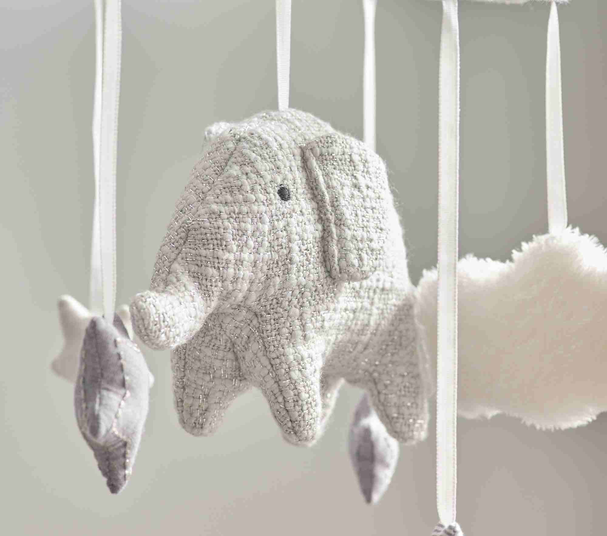 Taylor Elephant Felt Mobile Grey