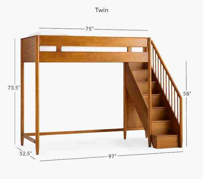west elm x pbk Mid-Century Stair Loft Bed