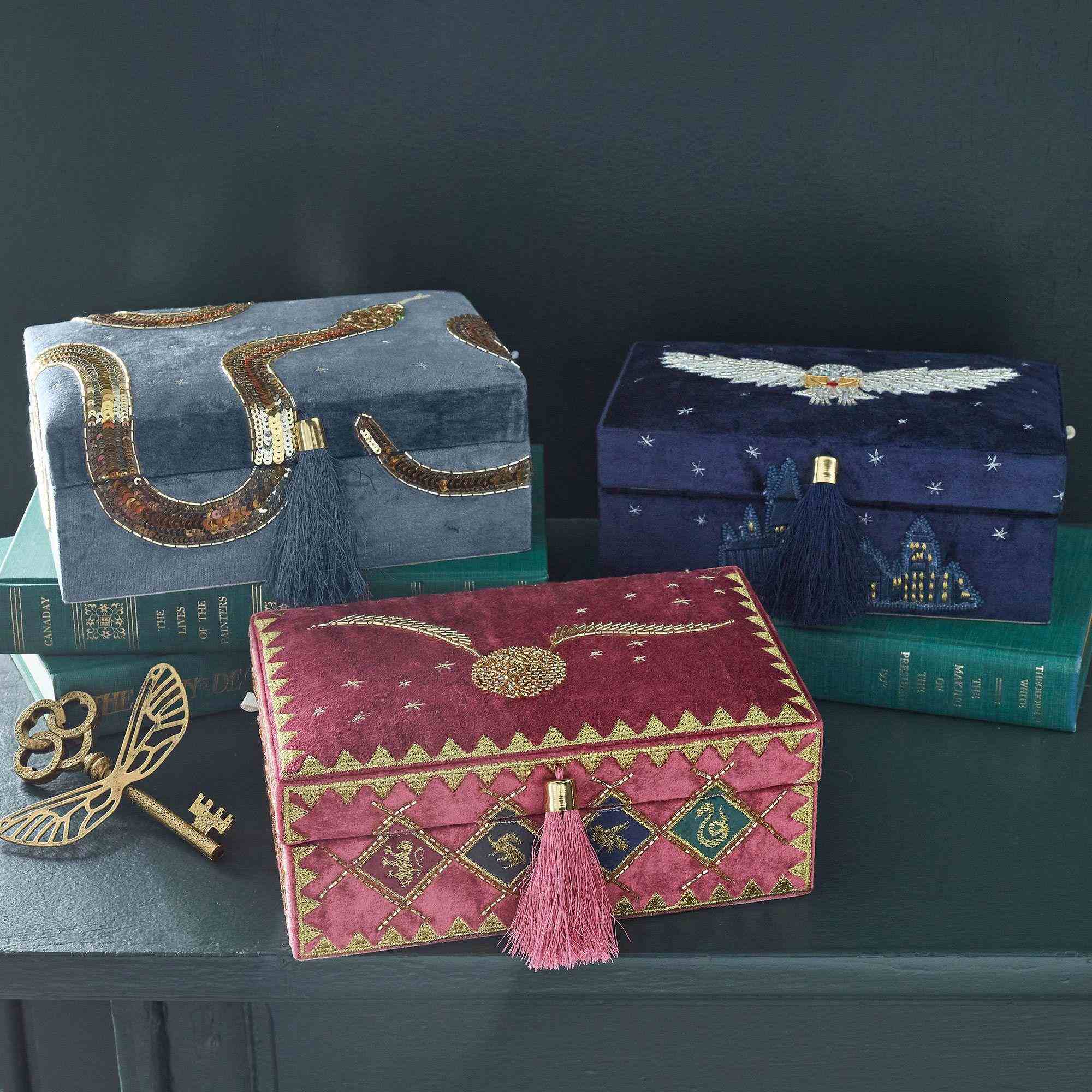 Harry Potter Beaded Velvet Jewelry Boxes