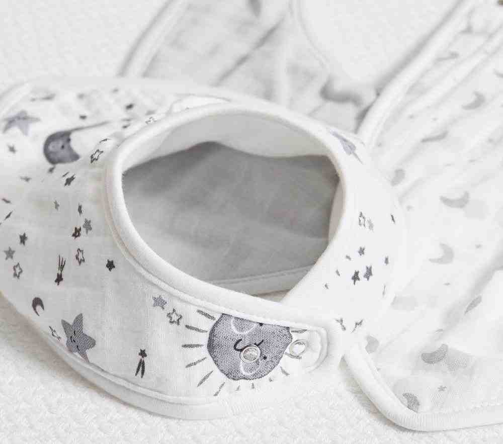 Skye Organic Muslin Drool Bib Set Of 3-Grey