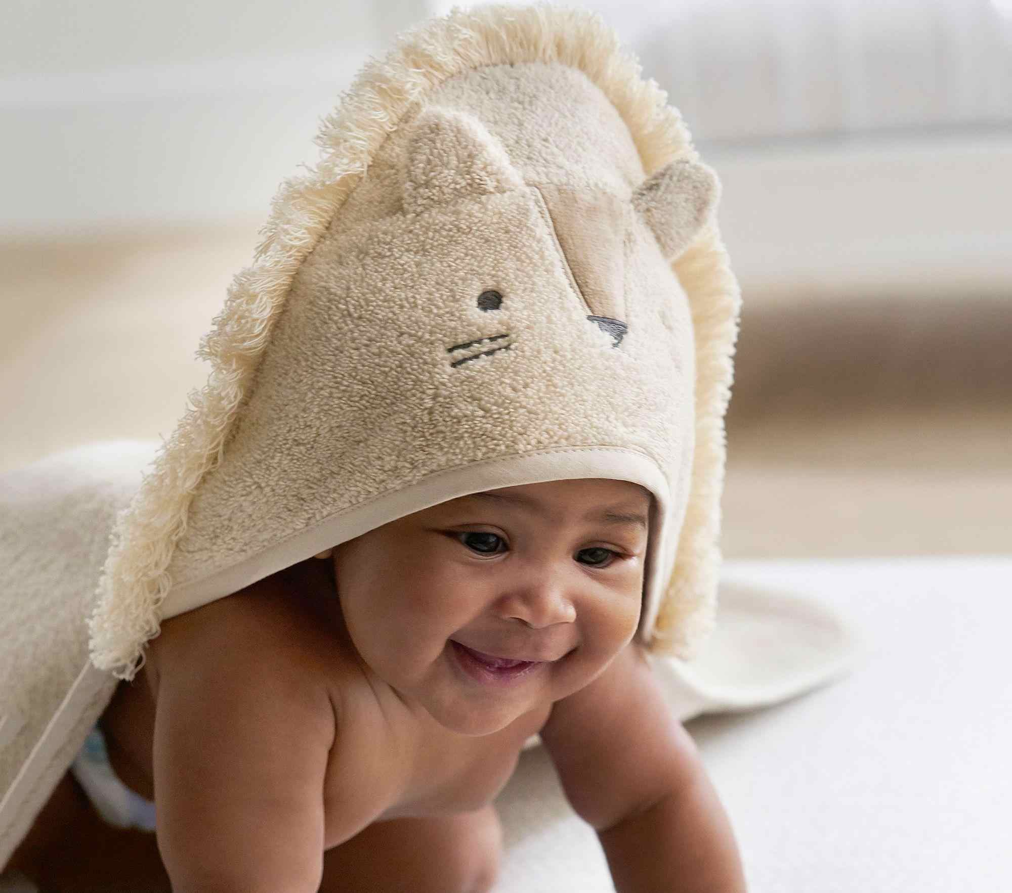 Super Soft Lion Hooded Nursery Wrap and Wash Cloth