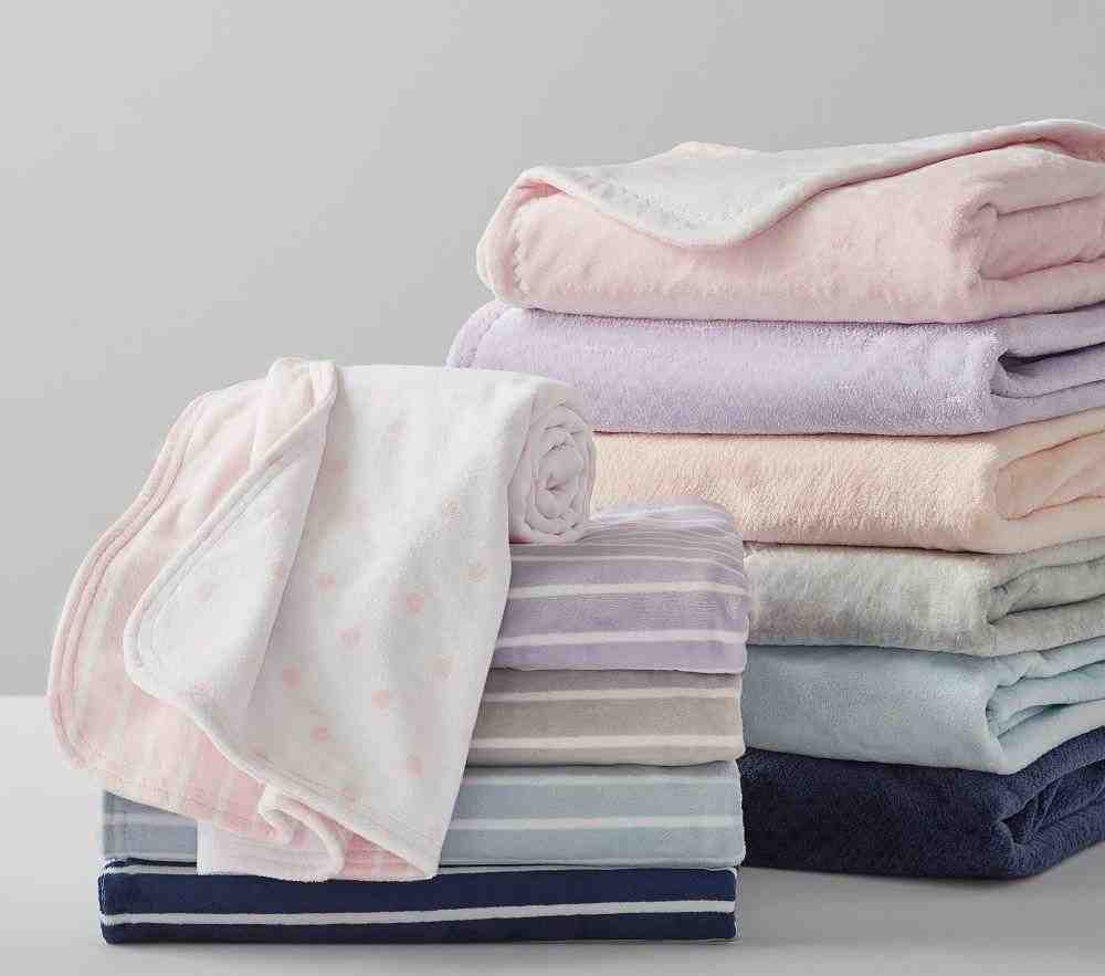 Dot & Stripe Recycled Chamois Baby Blanket