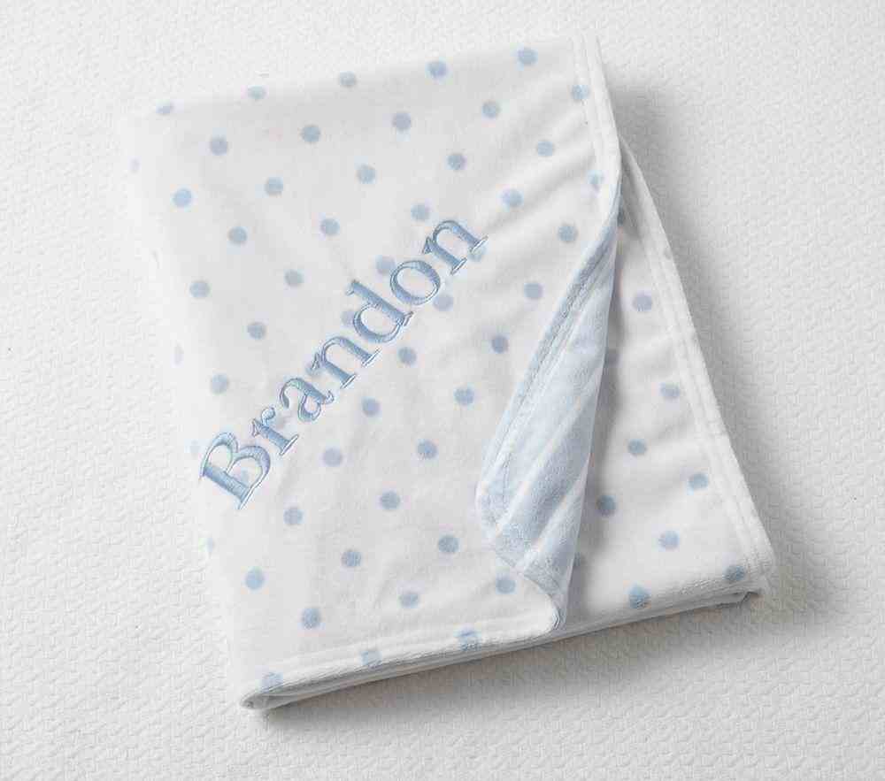 Dot & Stripe Recycled Chamois Baby Blanket