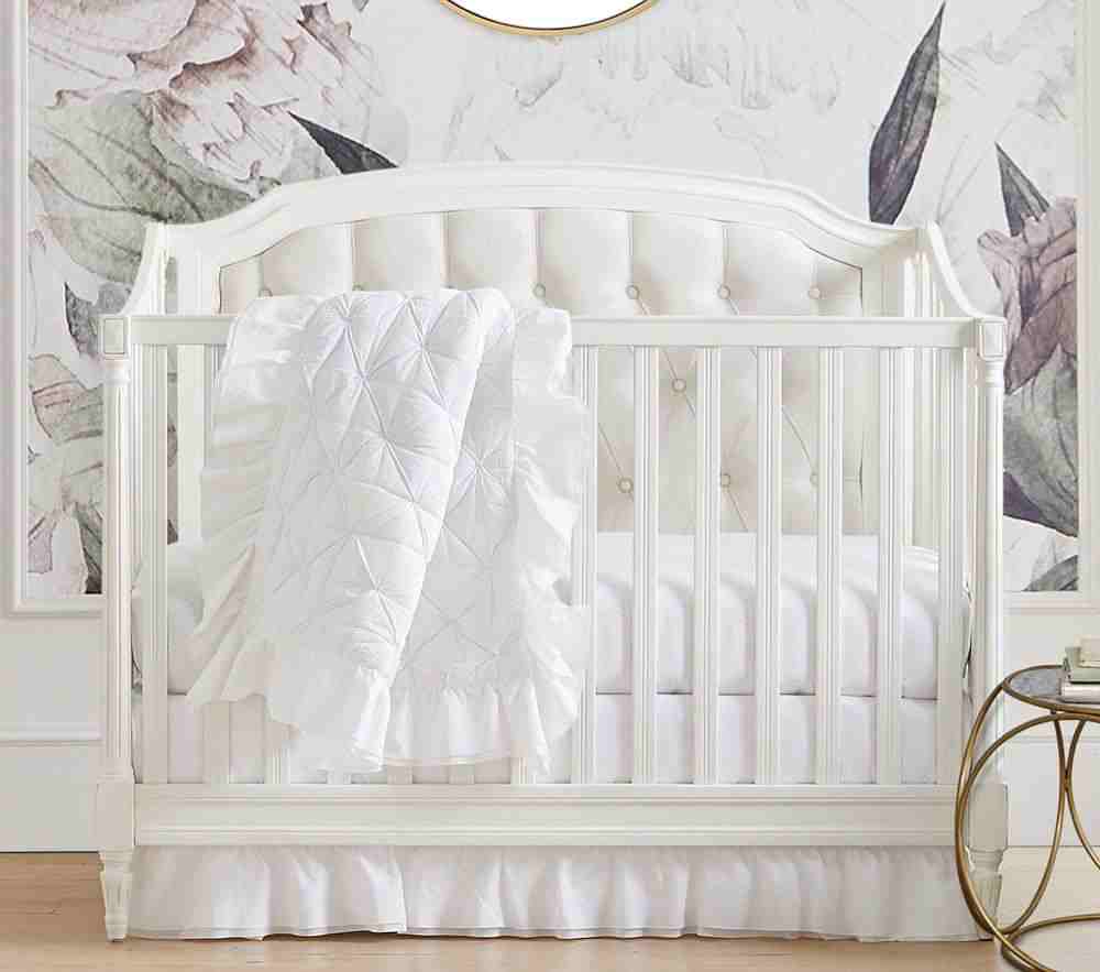 Sadie Ruffle Toddler Quilt White