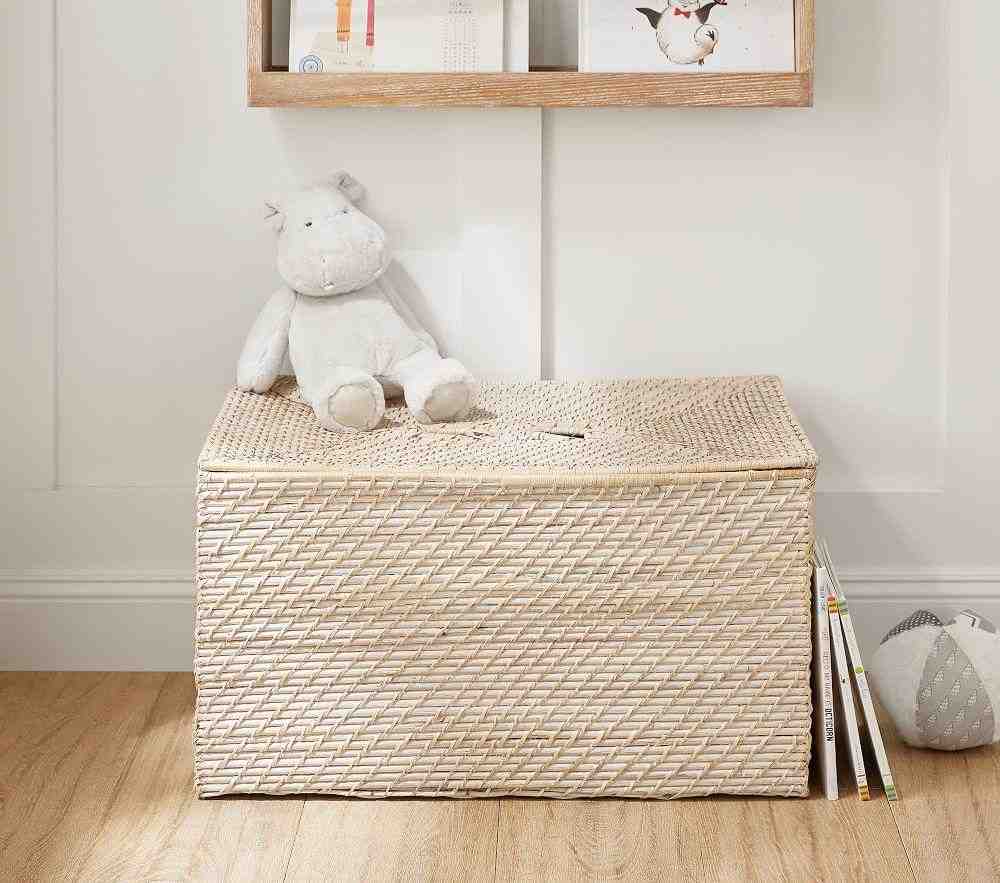 Quinn White Washed Toy Chest