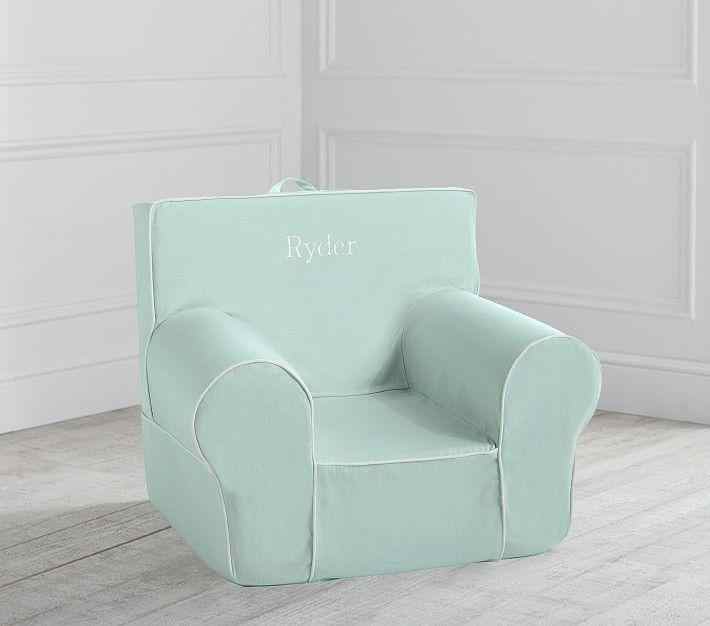 Light Aqua White Piping Anywhere Chair