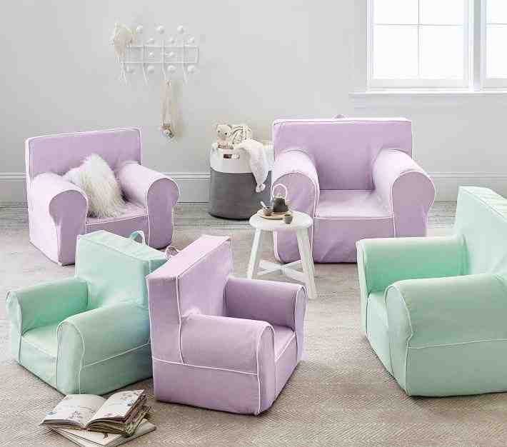 Light Aqua White Piping Anywhere Chair