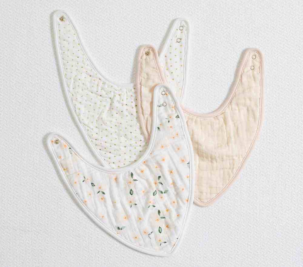 Meredith Muslin Drool Bib Set Of 3-Blush Multi