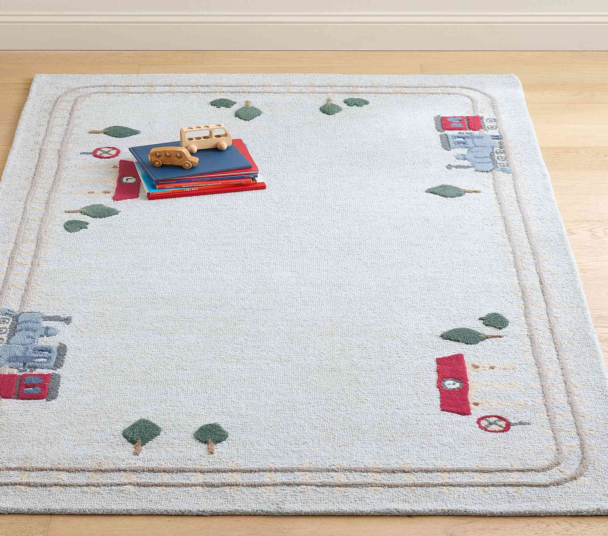 Interactive Play Train Border Rug