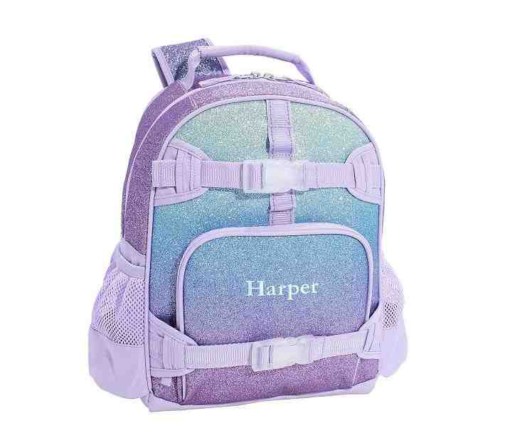 Mackenzie Lavender/Aqua Ombre Sparkle Glitter Backpacks