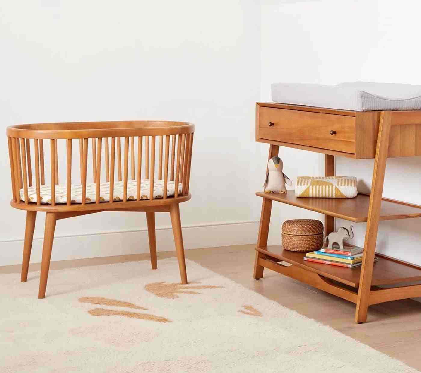 west elm x pbk Mid Century Bassinet