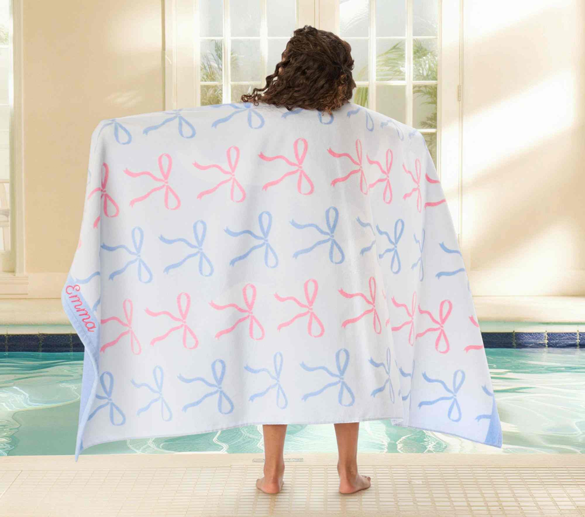 Pottery Barn Kids | Bow Reversible Kid Beach Towel UPF 50+