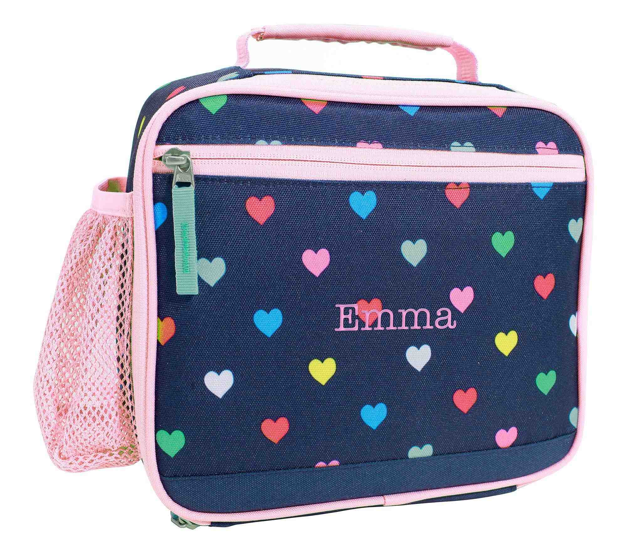 Mackenzie Navy Pink Multi Hearts Lunch Boxes