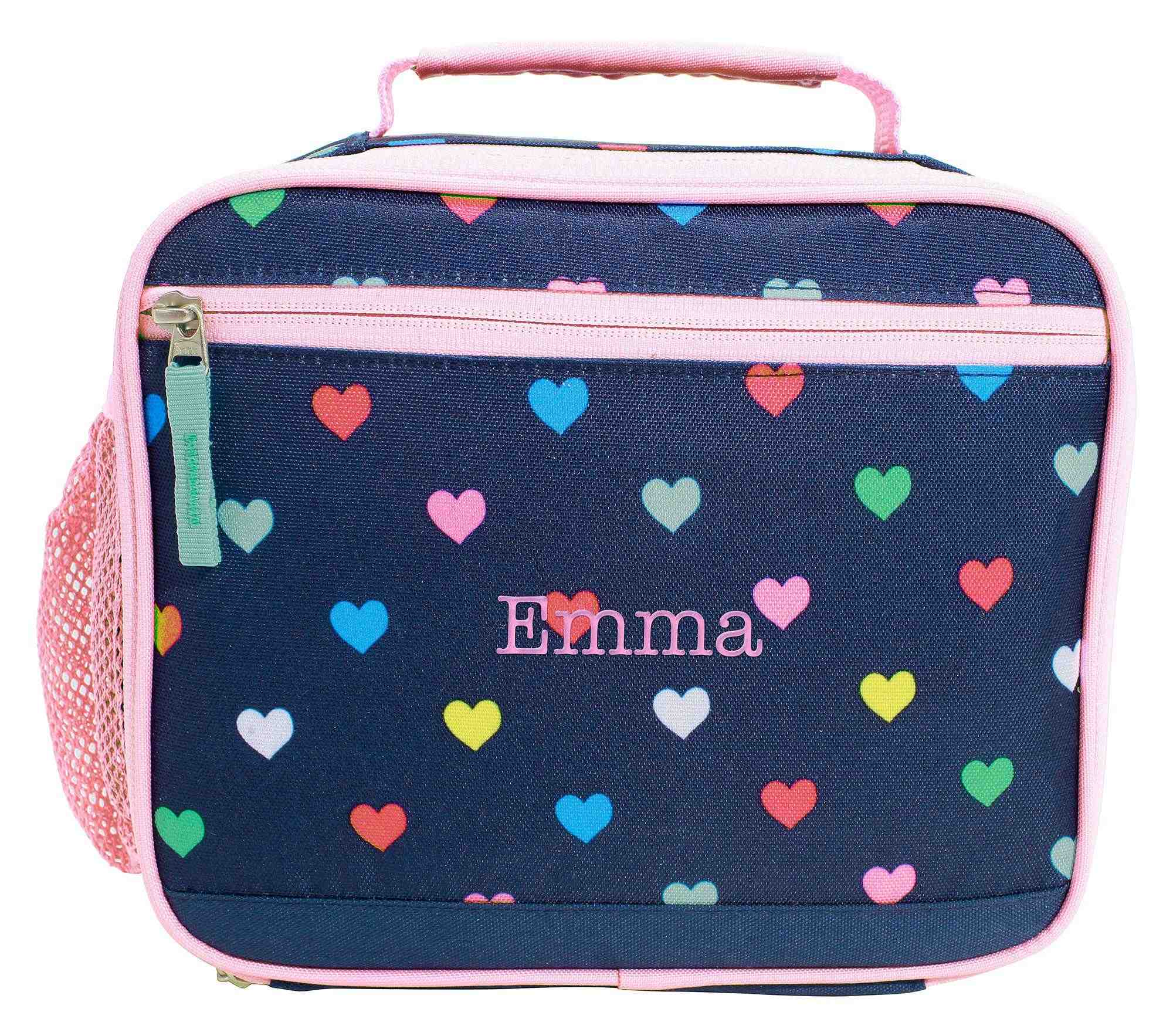 Mackenzie Navy Pink Multi Hearts Lunch Boxes