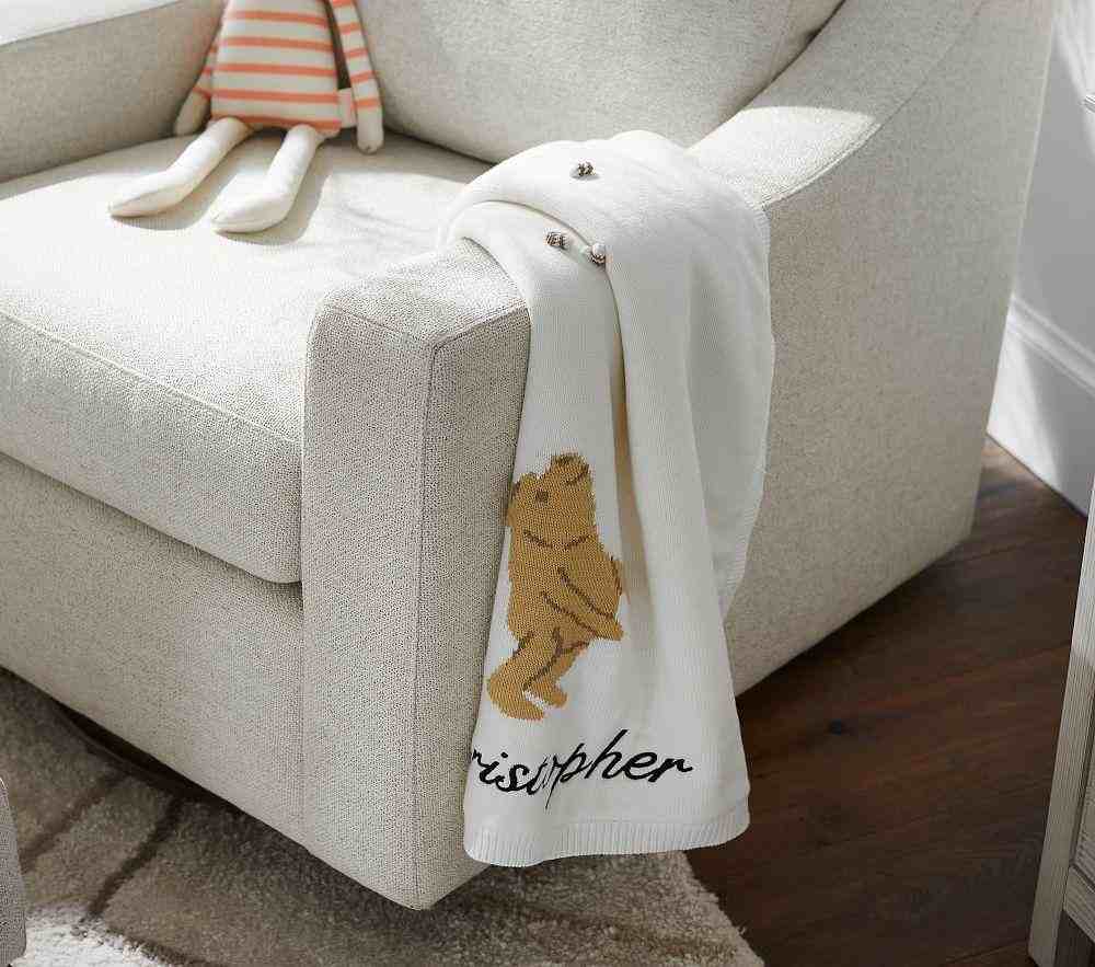 Winnie the Pooh Knit Heirloom Baby Blanket