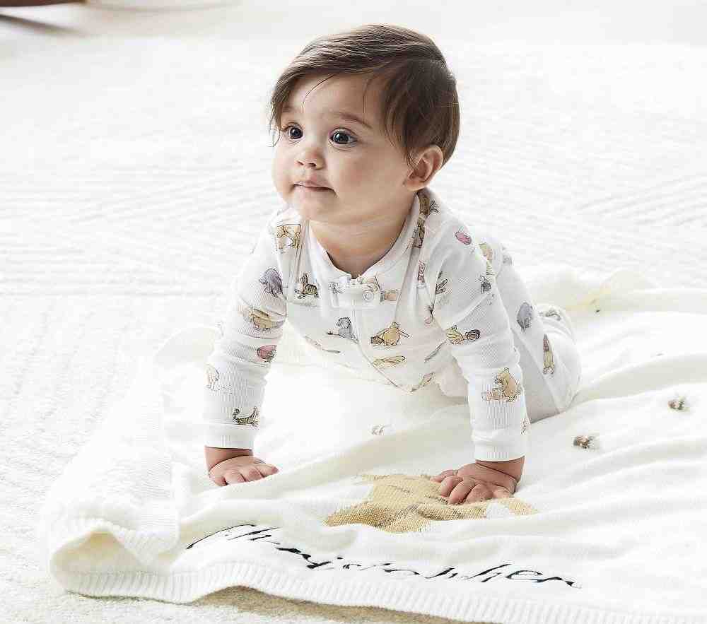 Winnie the Pooh Knit Heirloom Baby Blanket