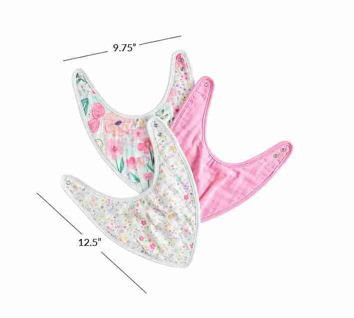 Flora Organic Muslin Bib Set Of 3-Multi