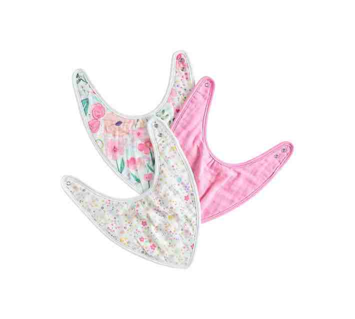 Flora Organic Muslin Bib Set Of 3-Multi