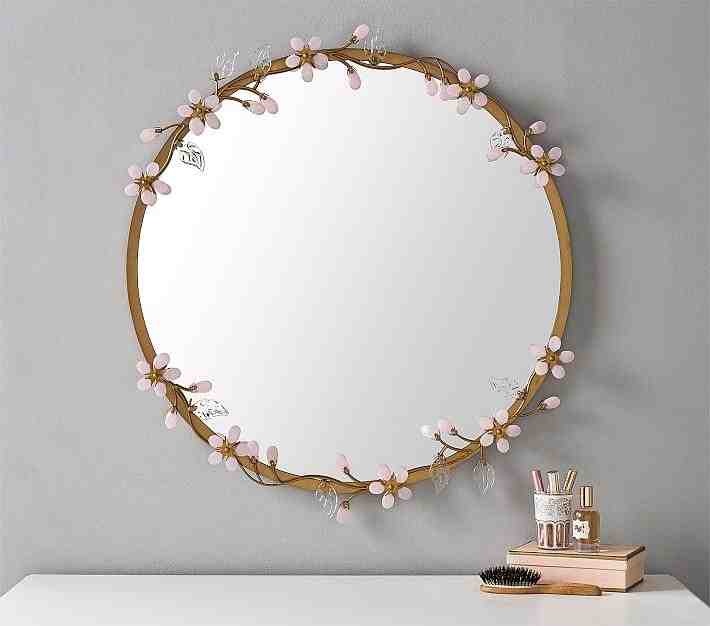 Grace Flower Mirror, Pink