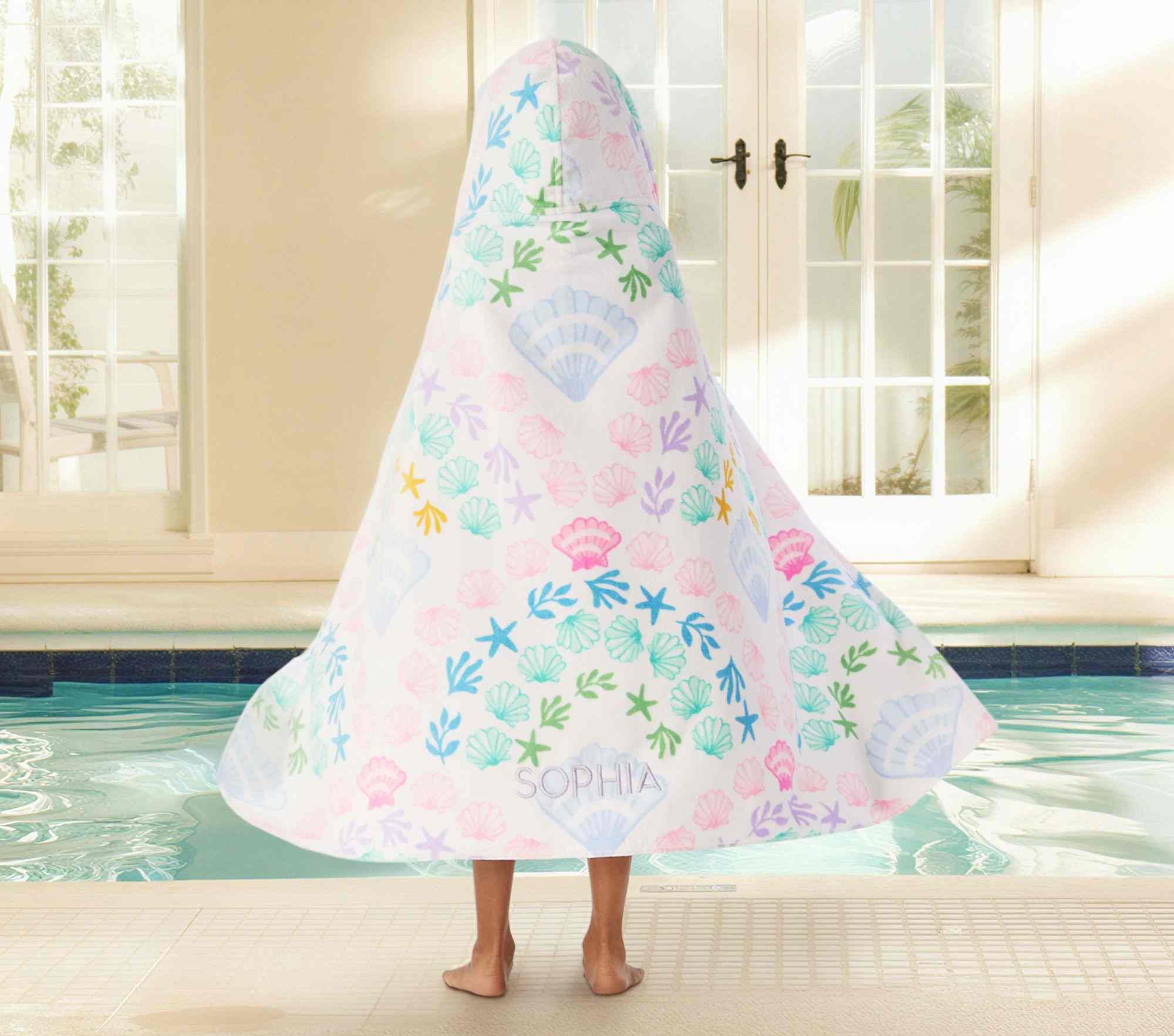 Pottery Barn Kids | Seashell Scallop Kid Beach Hooded Towel UPF 50+