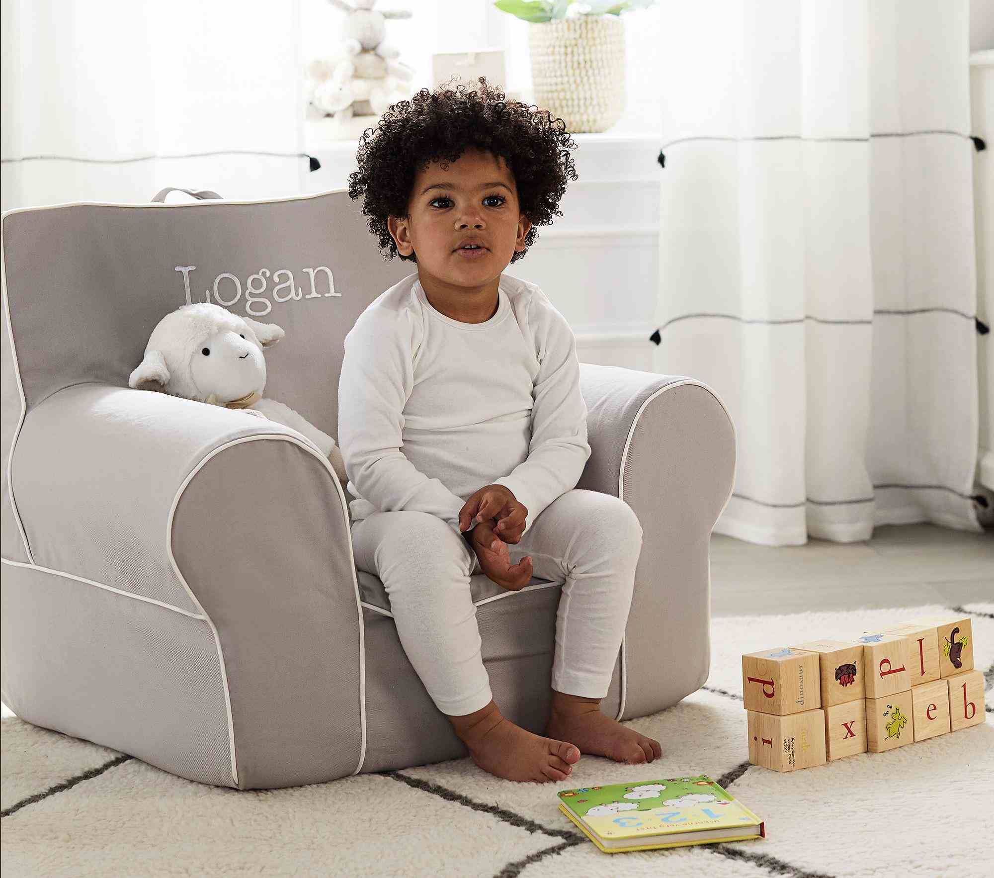 Gray White Piping Anywhere Chair