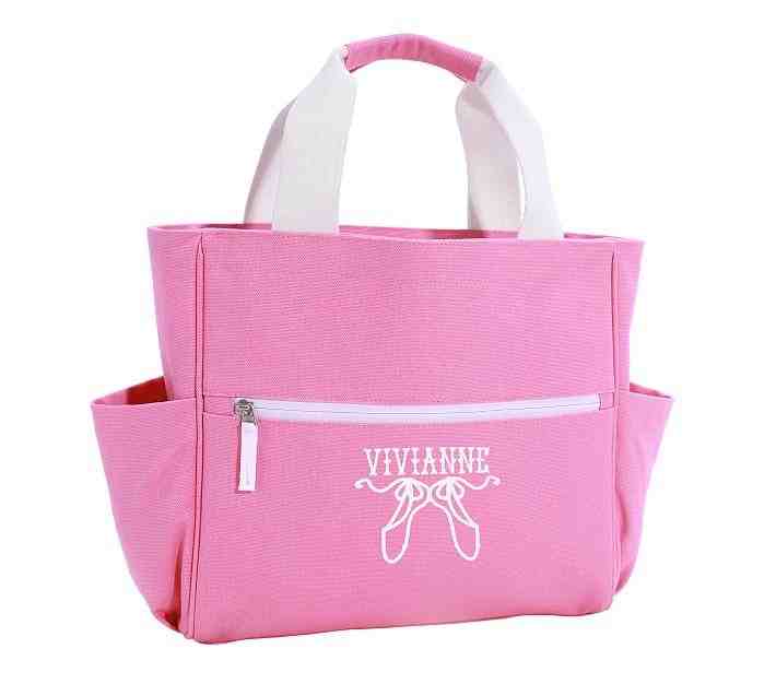 Solid Pink White Trim Tote