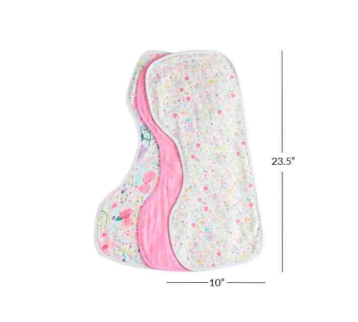 Flora Organic Muslin Burp Cloth Set Of 3-Multi
