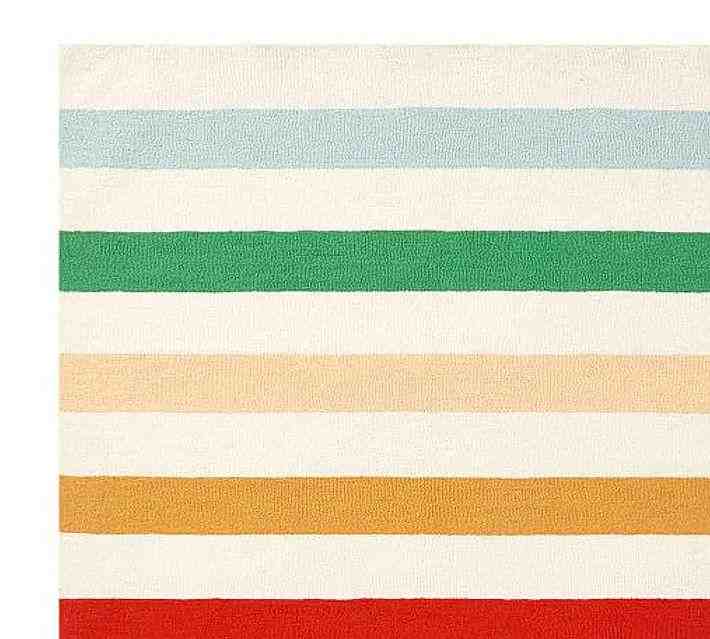 Rainbow Rugby Stripe Rug