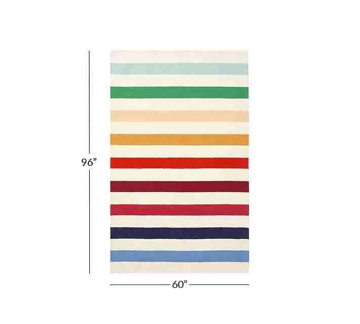 Rainbow Rugby Stripe Rug