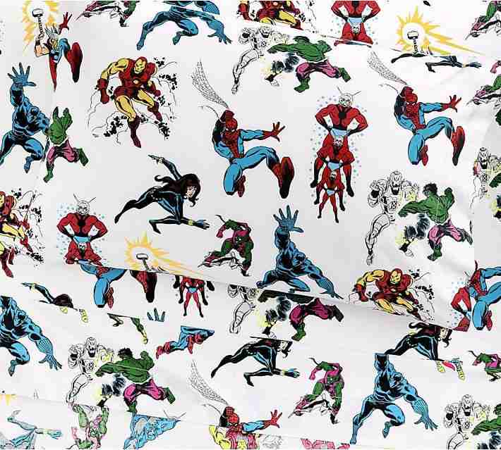 Glow-in-the-Dark Marvel Heroes Sheet Set & Pillowcases