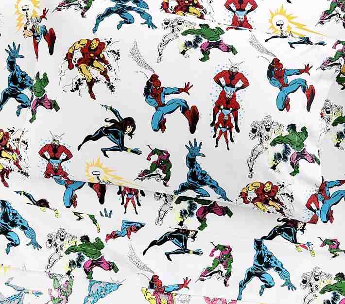 Glow-in-the-Dark Marvel Heroes Sheet Set & Pillowcases
