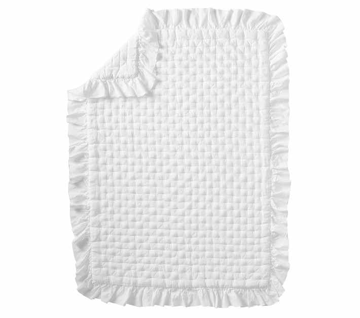 Ruffle Belgian Linen Baby Quilt