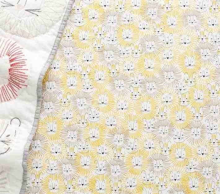 Emery Lion Organic Crib Fitted Sheet