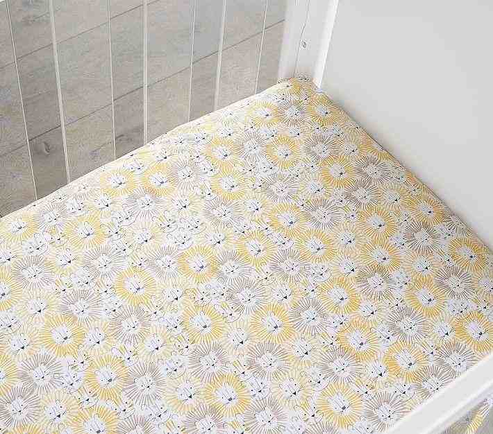 Emery Lion Organic Crib Fitted Sheet