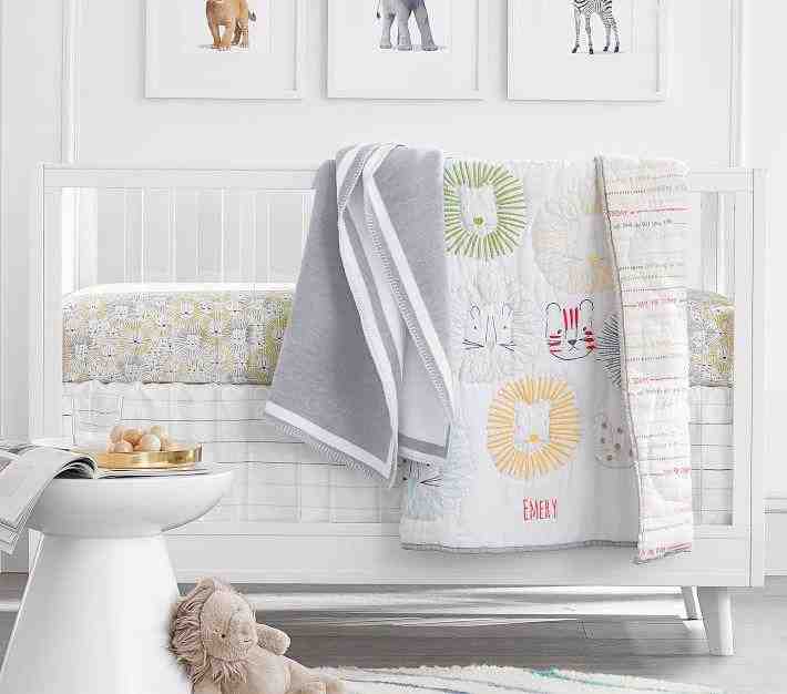 Emery Lion Organic Crib Fitted Sheet
