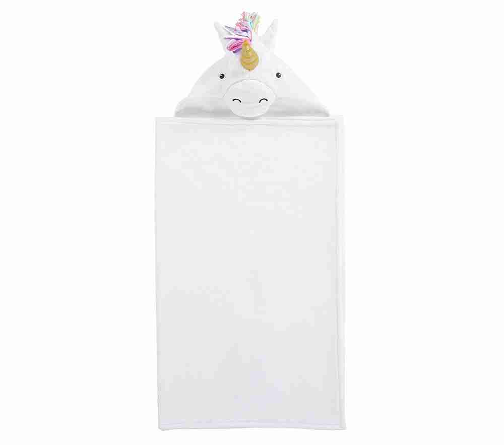Unicorn, Kid Hooded Towel, White Multi