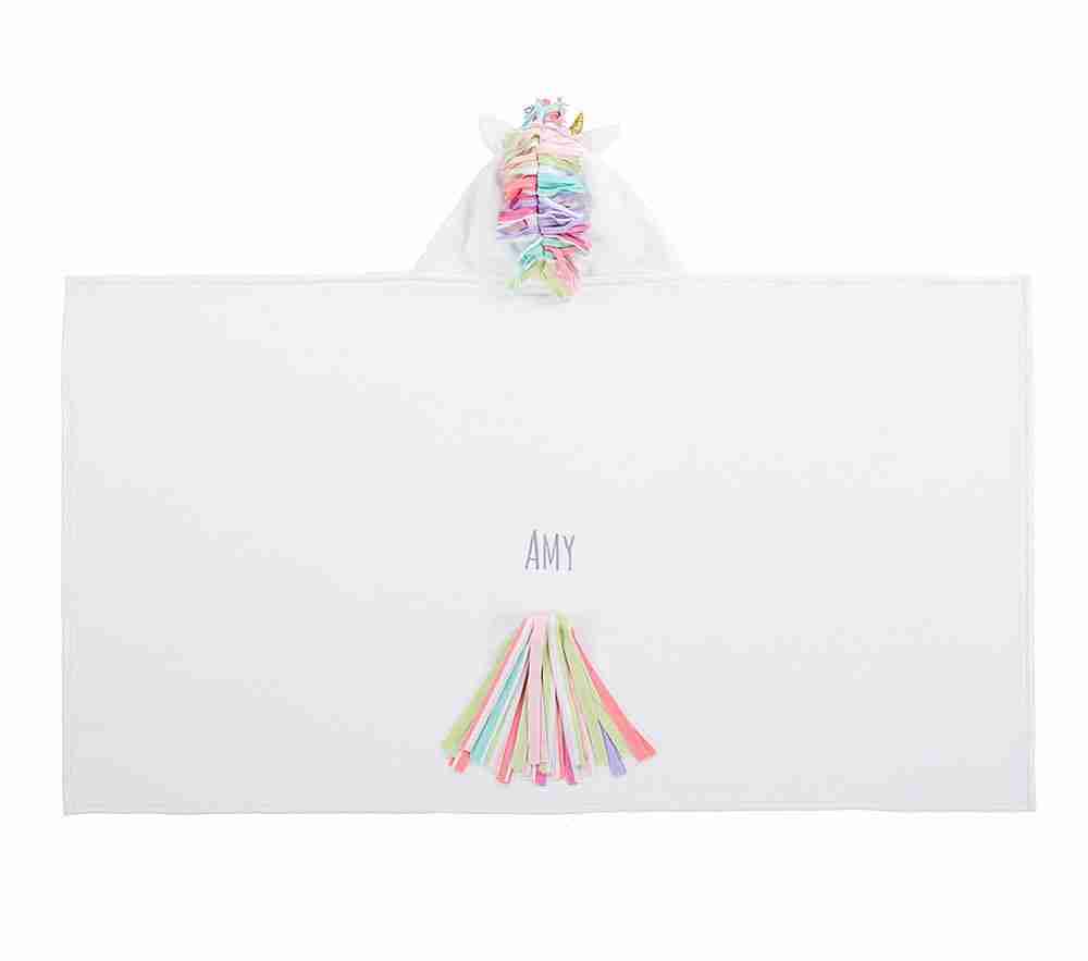 Unicorn, Kid Hooded Towel, White Multi