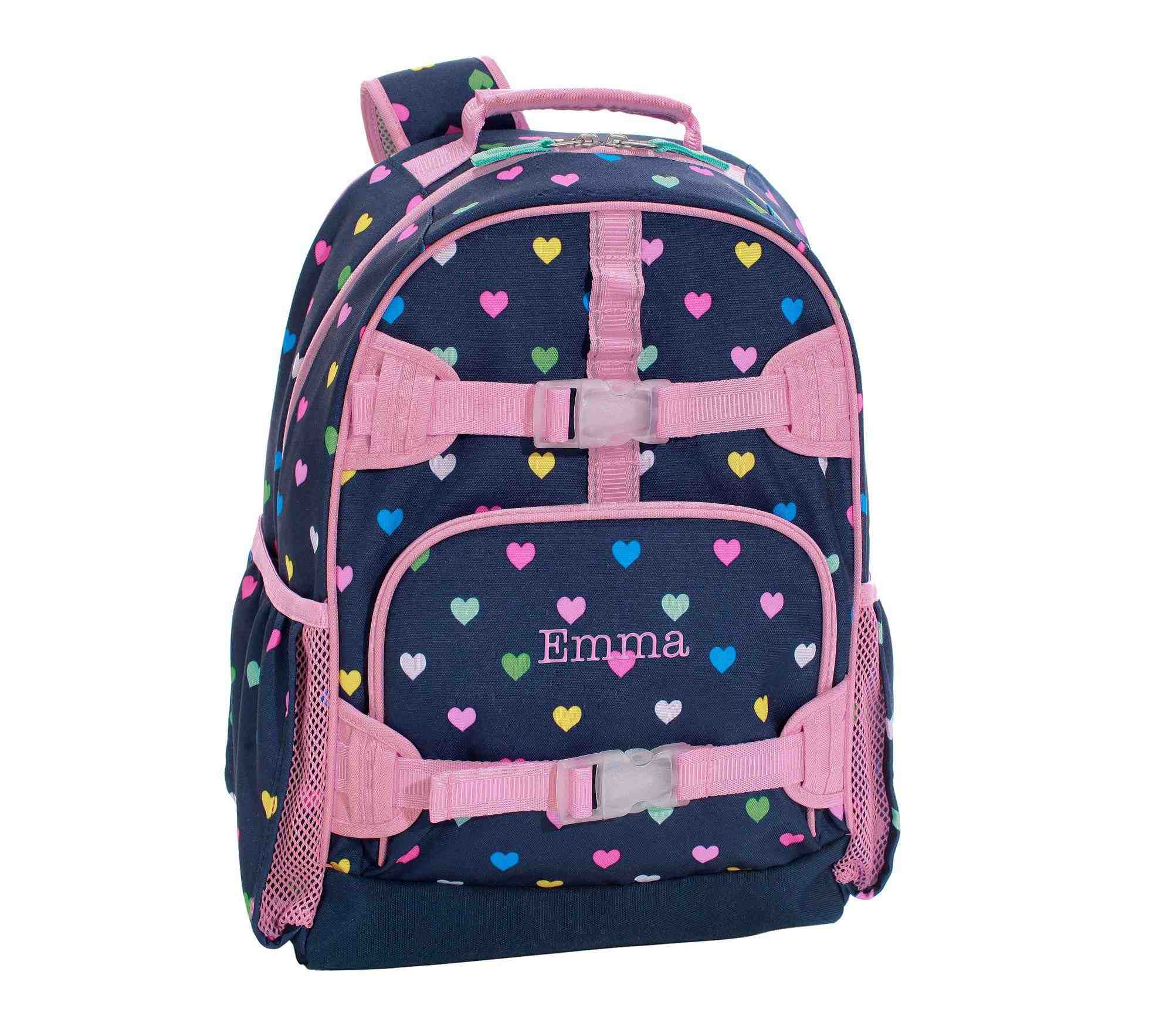 Mackenzie Navy Pink Multi Hearts Backpacks