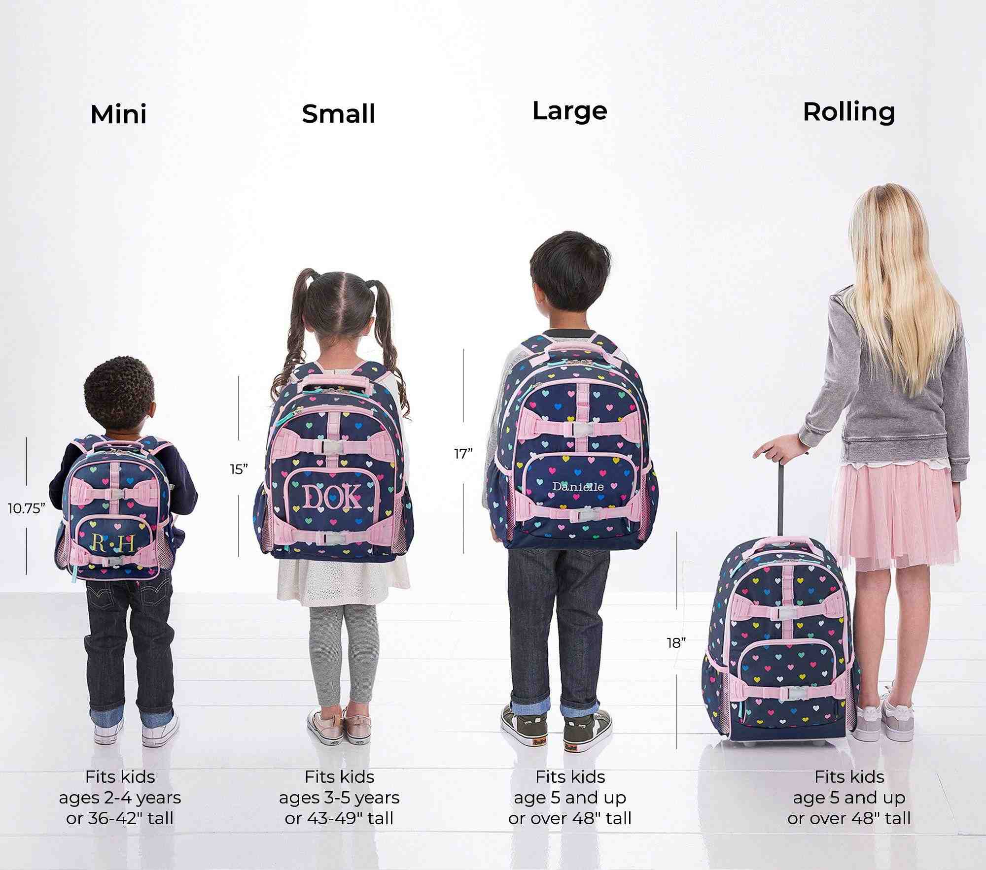 Mackenzie Navy Pink Multi Hearts Backpacks