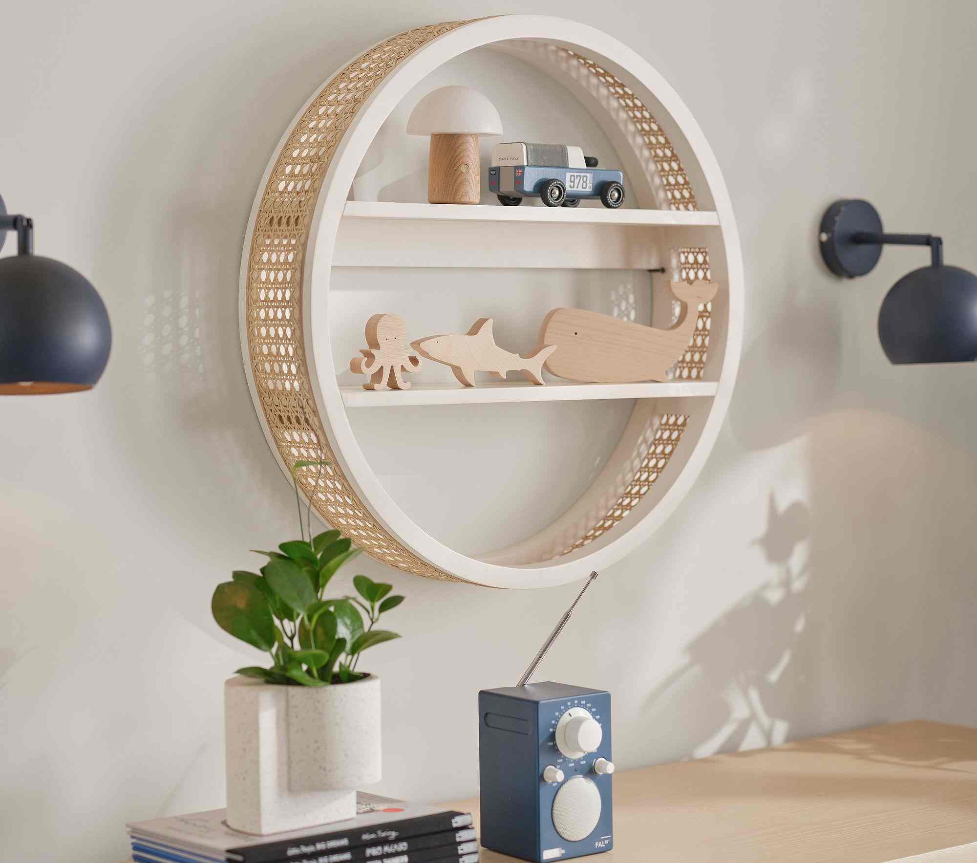 Pottery Barn Kids | Caned Round Tiered Shelf (24")