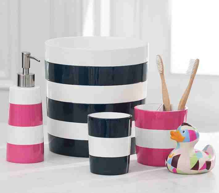 Rugby Bath Navy Stripe Accessories