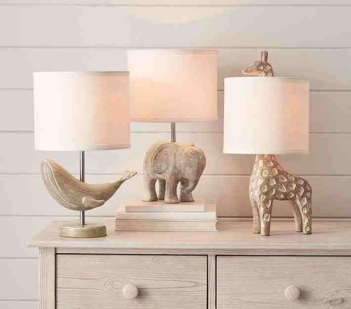 Carved Wood Elephant Table Lamp