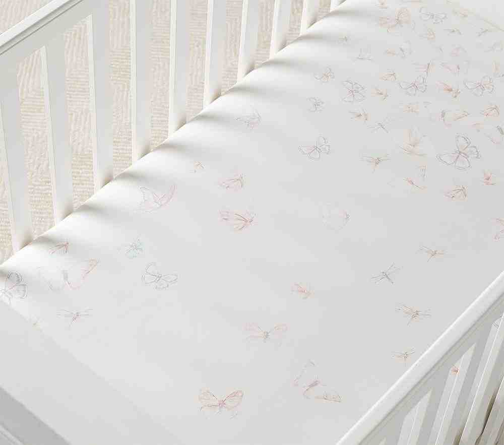 Monique Lhuillier Sateen Ethereal Butterfly Fitted Crib Sheet