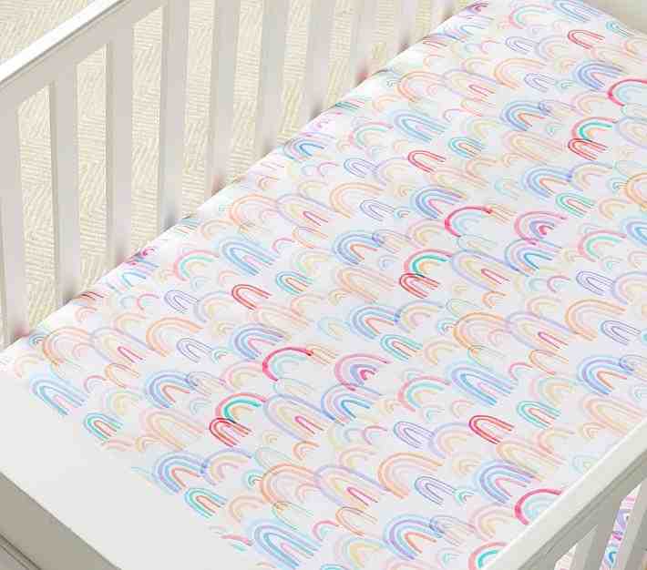 Organic Lennon Rainbow Fitted Crib Sheet