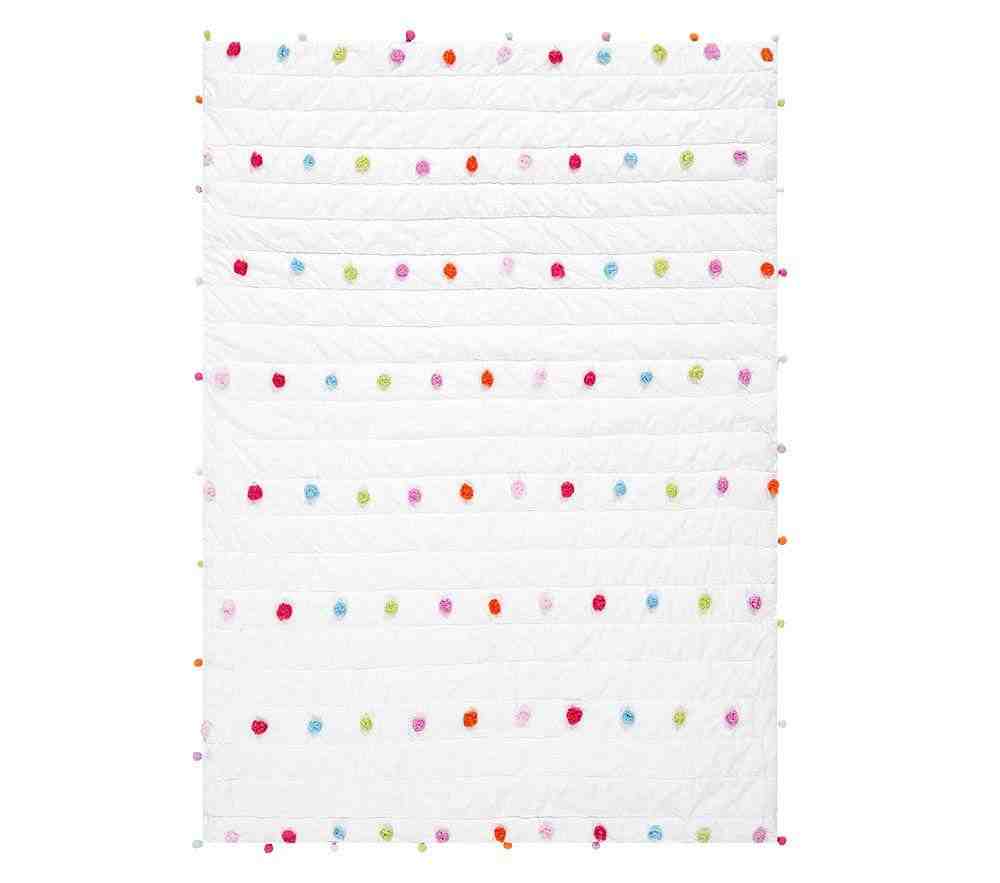 Bright Pom Pom Quilt and standard Sham