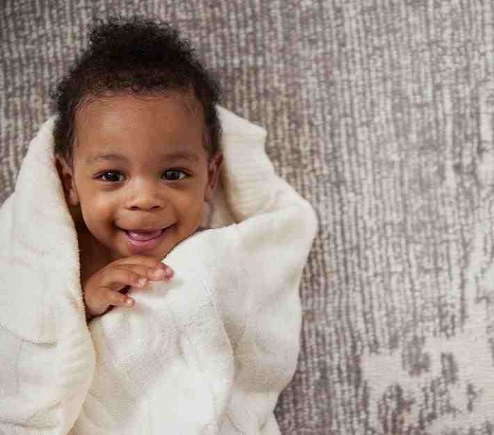Fuzzy Luxe Cable Knit Baby Blanket
