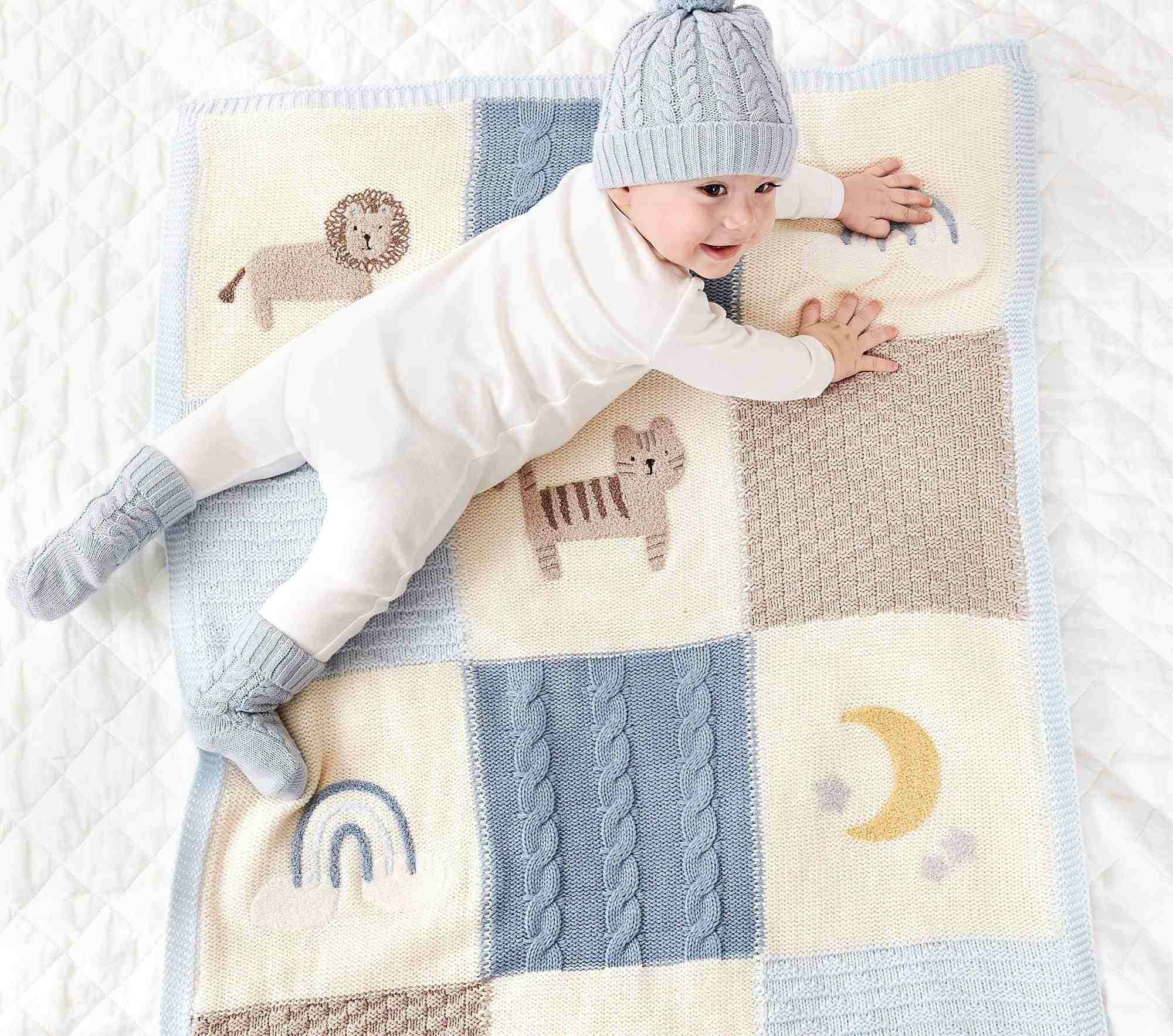 Lion Recycled Heirloom Baby Blanket