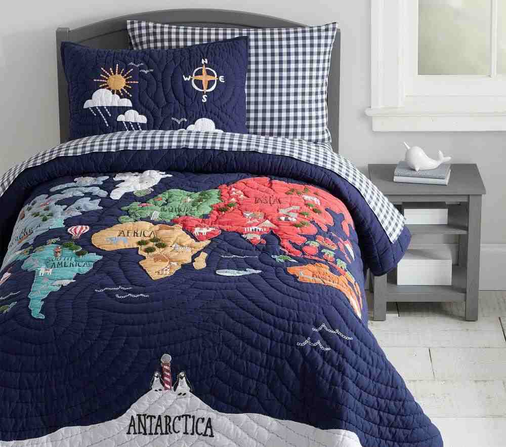 World Map Quilt & Standard Sham
