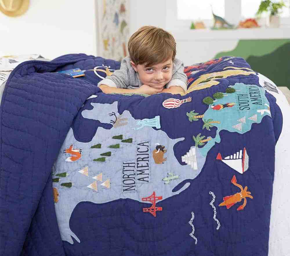 World Map Quilt & Standard Sham