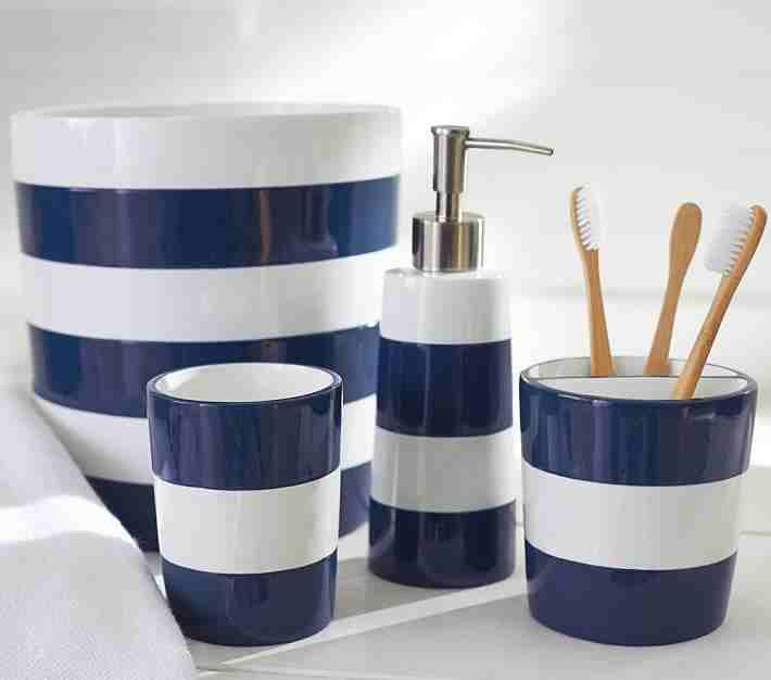 Rugby Bath Navy Stripe Accessories